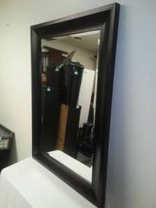 lot 80 image: Mirror Black framed Beveled edge. 43.5 x 31