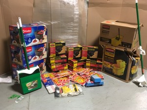 lot 6 image: Pallet with assorted Cleaning supplies many items in new condition review pictures