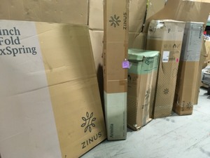 lot 36 image: Lot of assorted Zinus Foam Matresses and Box spring NOT used