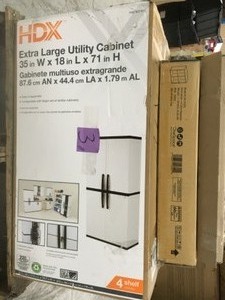 lot 3 image: Pallet of assorted storage shelves and cabinets various models and conditions customer returns