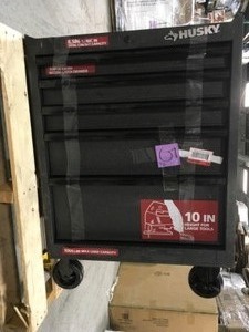 lot 5 image: Pallet with Tool chets including Husky  36 6 drawer  tool chest only not used and Tool chest with some damage