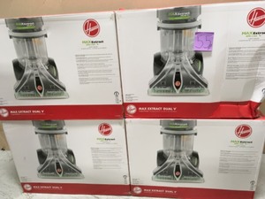 lot 55 image: Lot of 4 Hoover F7412-900 SteamVac Dual V Vacuum with SpinScrub