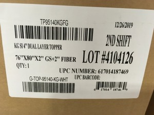 lot 53 image: Lot of 4 Never used Sleep Innovations 4-inch Dual Layer Gel Memory Foam Enhanced Support, King, Made in the US Mattress Topper