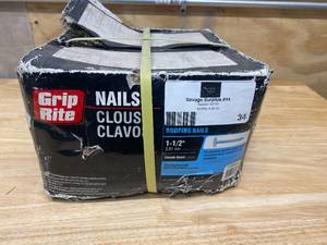 lot 34 image: GRIP-RITE #11 x 1-12 in. Electro-Galvanized Steel Roofing Nails (50 lb.-Pack)