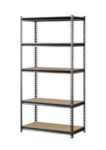 lot 43 image: MUSCLE RACK 72 in. H x 36 in. W x 18 in. D 5 Shelf Z-Beam Boltless Steel Shelving Unit in SilverVein