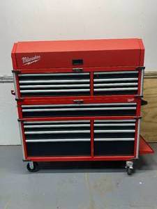 lot 93 image: MILWAUKEE High Capacity 56 in. 18-Drawer Tool Chest and Cabinet Combo