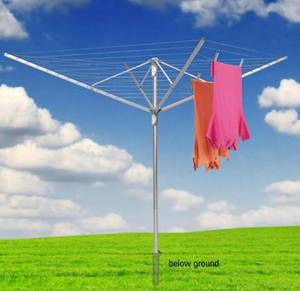 lot 17 image: HOUSEHOLD ESSENTIALS Umbrella Dryer Aluminum 2-Piece Pole, 12-Line 192 ft. Drying Space