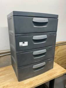 lot 18 image: STERILYTE 35.5 in. H x 18.75 in. W x 25.63 in. D 4-Drawer Plastic Chest