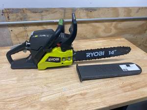 lot 1 image: RYOBI 14 in. 37cc 2-Cycle Gas Chainsaw