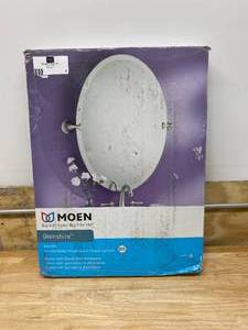 lot 4 image: MOEN Glenshire 26 in. x 22 in. Frameless Pivoting Wall Mirror in Spot Resist Brushed Nickel