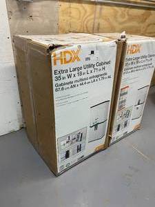 lot 41 image: Lot of 2 HDX Extra Large Utility Cabinets