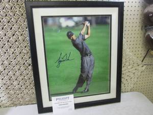 Framed Signed Tiger Woods Photo wit...