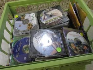 Crate Full of DVD Movies in Slim CD...