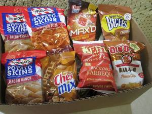 Box Full of Assorted Bag Chips and ...
