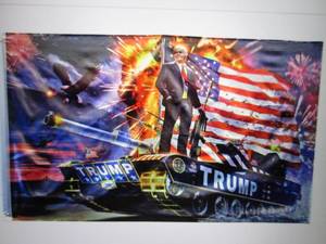3 ft x 5 ft Patriotic Trump on Tank...