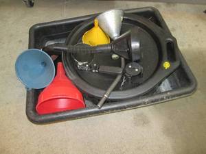 lot 47 image: Lot of Oil Funnels & Oil Pans See ...