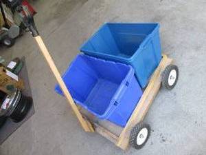lot 76 image: Handmade Recycling Cart on Wheels, ...