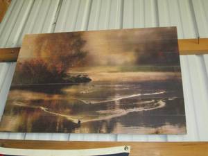 lot 150 image: Hand Painted Wood Art (Aprox 2 X ...
