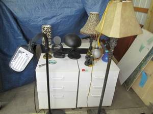 lot 171 image: (2) Floor Lamps, Assorted Table Lam...