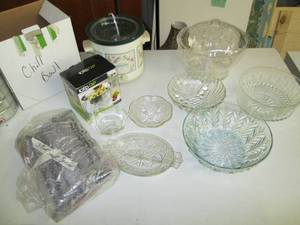lot 174 image: 3 Pc. Snack Server, Chilling Servin...