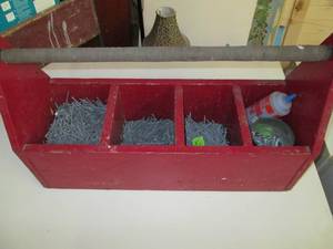 lot 177 image: Wood Box Full of Nails See Photos...