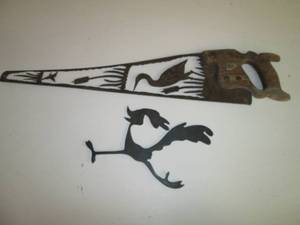 lot 192 image: (2) Metal Art Dcor (Saw) & Other...