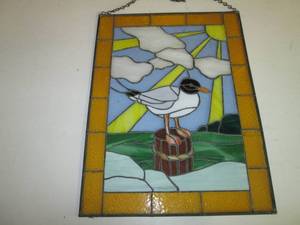 lot 199 image: Stained Glass Wall Hanging Some Cr...