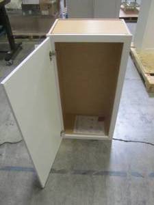 lot 206 image: Hampton Bay Assembled 18x36x12 in. Wall Kitchen Cabinet in Satin White KW1836-SW
