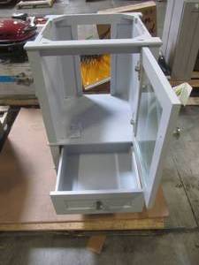 lot 212 image: Simpli Home Paige 21 in. W x 19 in. D x 34.5 in. H Vanity in Gray - Cabinet Only - 3AXCVPAW-20