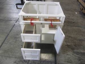 lot 213 image: James Martin Vanities Brittany 30 in. W Single Vanity in Cottage White - Cabinet Only - 650V30CWH3CAR