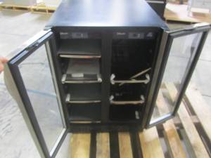 lot 214 image: Danby Silhouette 27-Bottle Built-In Wine Cooler and 60-Can Beverage Center DBC2760BLS
