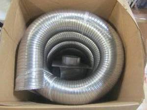 lot 225 image: Chim Cap Corp 6 in. x 25 ft. Smooth Wall Stainless Steel Chimney Liner Kit SW625SSK