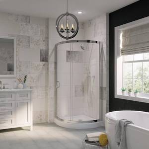 lot 412 image: Ove Breeze 34 Curved Sliding Shower Door Glass Panels 1002766060