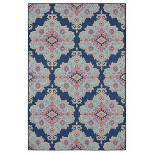 lot 416 image: allen  roth Outdoor Collection Navy Rectangular IndoorOutdoor Machine-Made Moroccan Area Rug (Common 10 x 13 Actual 13-ft W x 10-ft L) 91361-E306-120X156