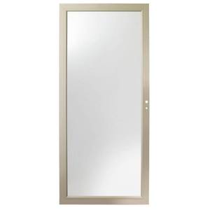 lot 605 image: Andersen 36 in. x 80 in. 3000 Series Sandtone Right-Hand Fullview Easy Install Aluminum Storm Door with Screen