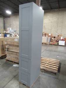 lot 404 image: J. Collection, Shaker Assembled 15 in. x 84.5 in. x 24 in. Pantry Cabinet with Two Inner Drawers and Two Pull Out Deep Drawers in Gray, TB2D152484.512(LR)-GS