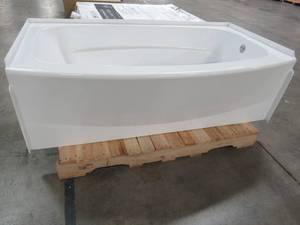 lot 409 image: Delta Classic 400 Curve 5 ft. Right Drain Soaking Tub in White is designed to fit 5 ft. x 30 in. alcoves.