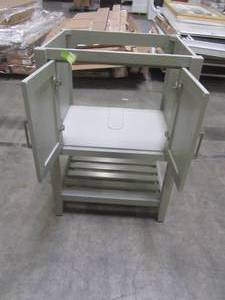 lot 306 image: KD 24 in. W x 18 in. D x 34 in. H Bath Vanity in White Gray - Cabinet Only - WLF6023-RL