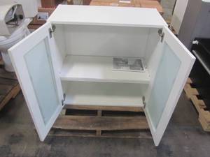 lot 316 image: Kitchen Wall Cabinet - 30 x 30 - White With Glass 2140430