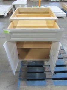 lot 325 image: Hampton Bay Designer Series Elgin Assembled 24x34.5x23.75 in. Base Kitchen Cabinet in Heron Gray B24-ELGR