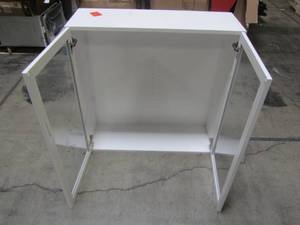 lot 331 image: Hampton Bay Designer Series Edgeley Assembled 36x36x12 in. Wall Kitchen Cabinet with Glass Doors in White WGD3636-EDWH