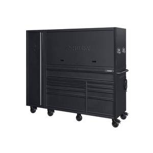lot 99 image: Husky 80 in. 10-Drawer Tool Chest and Cabinet Combo, Matte Black (3-Piece) HOTC8010BB1S - Some slight scratches - 3 Pallets.