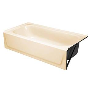 lot 100 image: Bootz Aloha 60 in. Right Drain Rectangular Alcove Soaking Bathtub in Bone. 011-4364-06