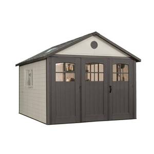 lot 425 image: Lifetime 11 ft. x 11 ft. Storage Shed with 9 ft. Wide Carriage Door, 60187 - 5 Boxes - LOW RESERVE