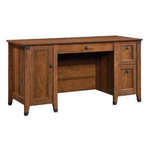 lot 427 image: Sauder 60 Rectangular Washington Cherry 3 Drawer Executive Desk with File Storage. 422032.