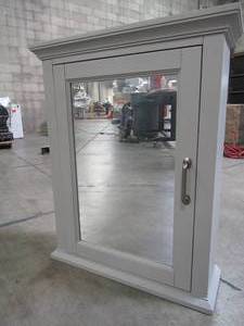 lot 823 image: Home Decorators Collection Charleston 24 in. W x 30 in. H x 7-12 in. D Framed Bathroom Medicine Cabinet in Grey, RLGMC2430