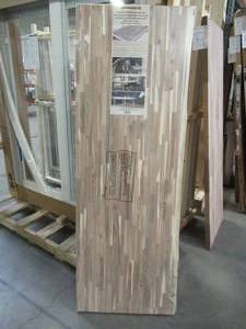 lot 628 image: Interbuild Acacia Unfinished Live Edge Butcher Block Countertop.