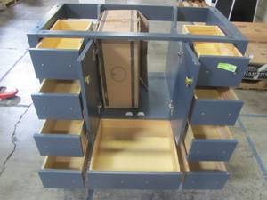 lot 113 image: Ariel Cambridge 42 in. W x 21.5 in. D Vanity Cabinet Only in Midnight Blue A043S-BC-MNB