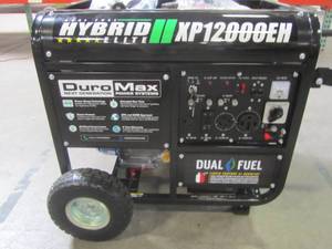 lot 9 image: Duromax 120009500-Watt 18 HP Dual Fuel Powered Portable Hybrid Electric Start Gasoline  Propane Generator XP12000EH