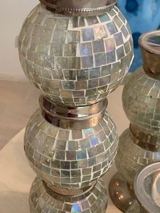 lot 11 image: Trio of Mosiac Candle Holders